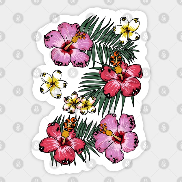 Summer Flowers Pug Sticker by huebucket